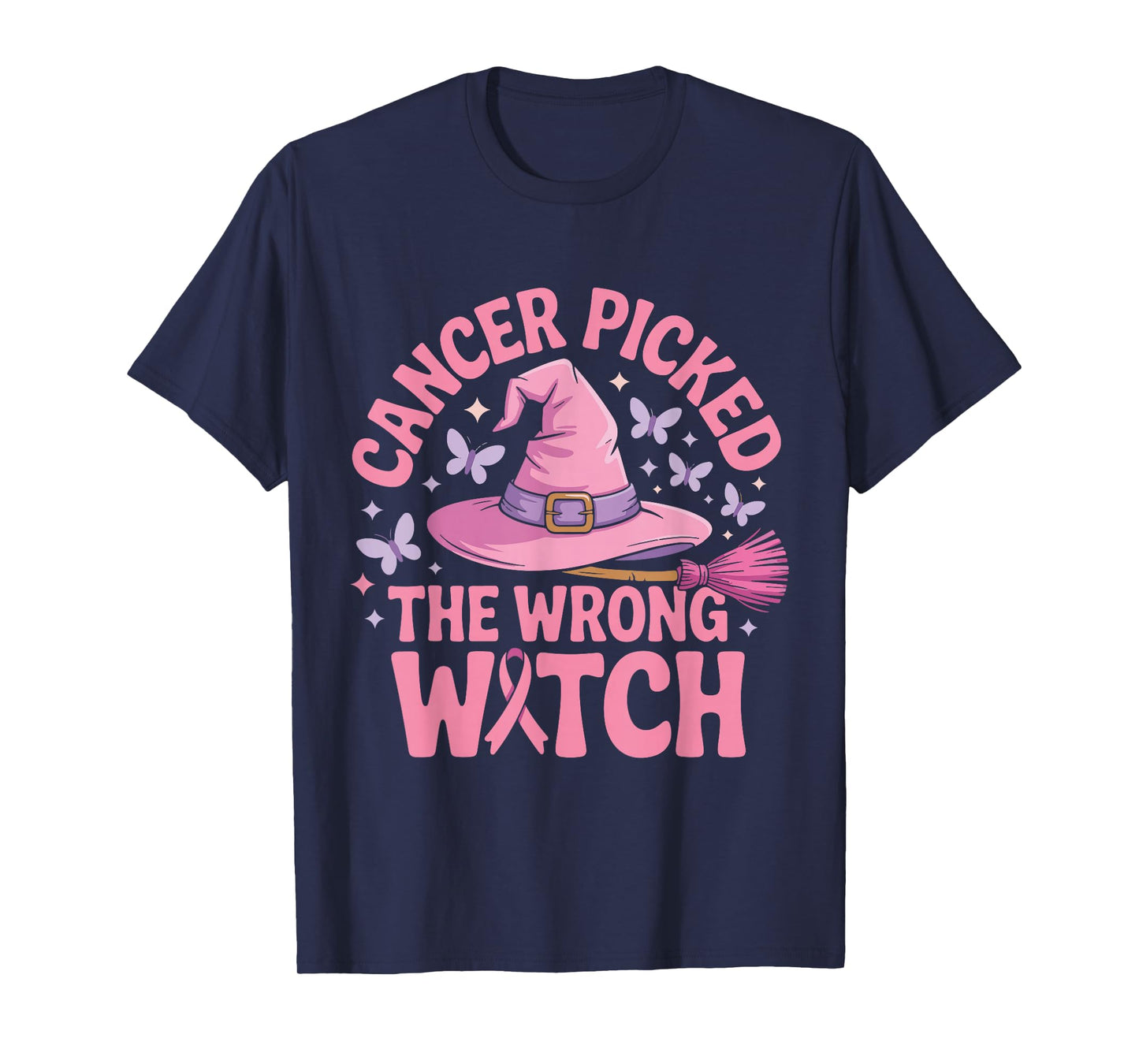 Cancer Picked The Wrong Witch Breast Cancer Awareness T-Shirt