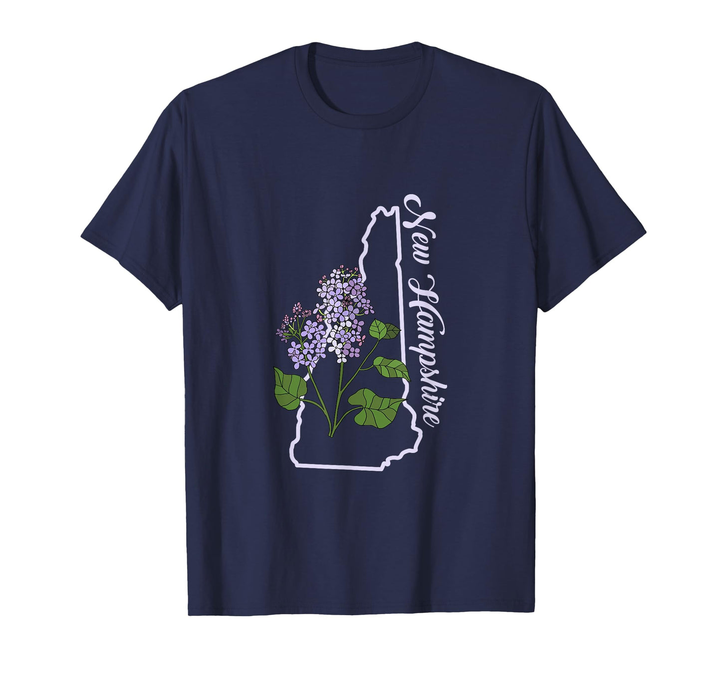 State of New Hampshire Purple Lilac Flower T-Shirt