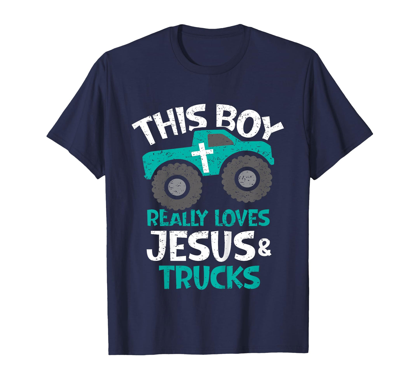 Kids I love Jesus and trucks T-Shirt
