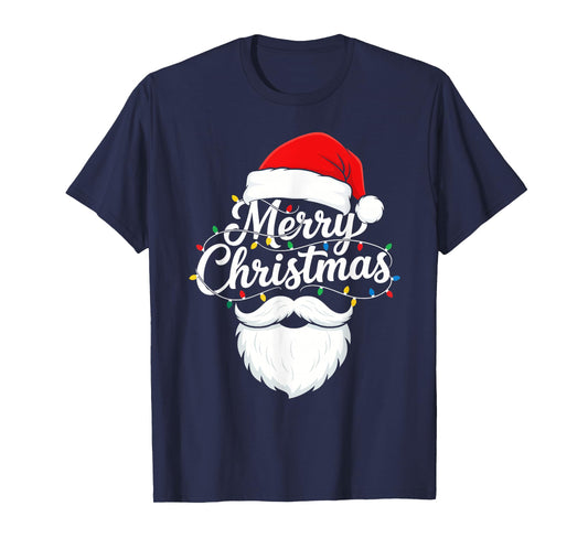 Family Christmas Santa Beard Xmas Matching Pajamas Family T-Shirt