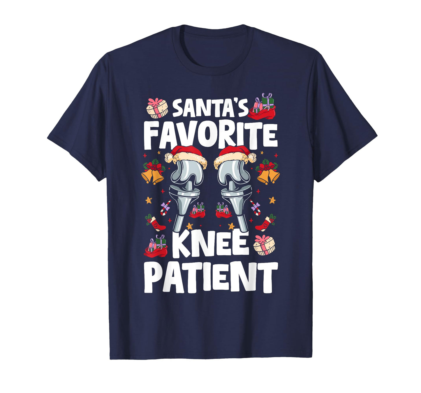 Santas Favorite Knee Patient Knee Replacement Surgery Xmas T-Shirt