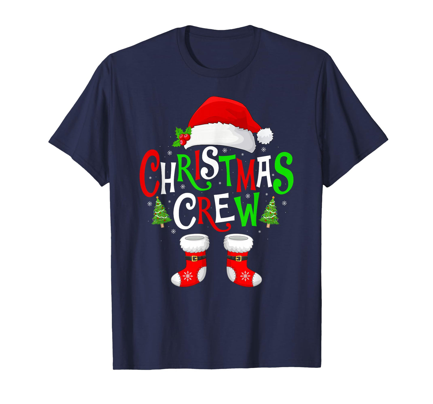 Christmas Crew Matching Family Holiday Santa Squad Xmas T-Shirt