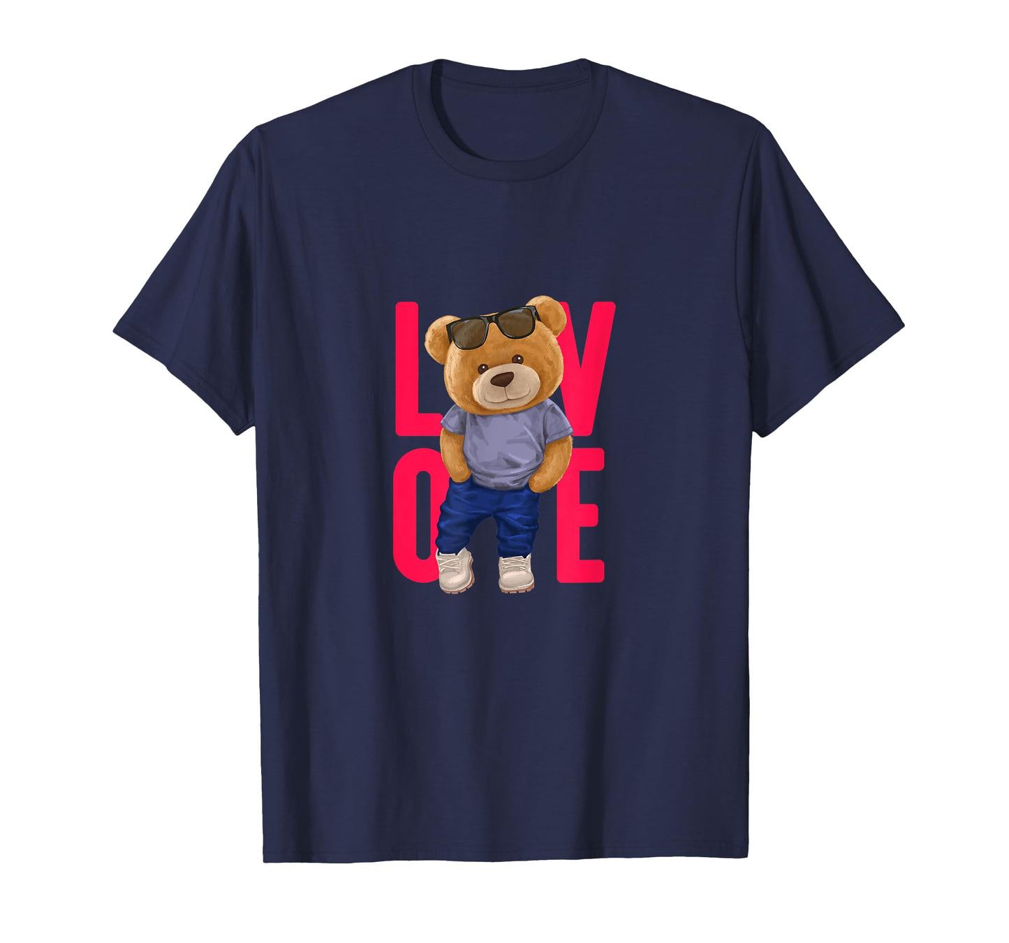Wear Cool Teddy Bear Fashion Guy Cartoon Graphic Designs Fun T-Shirt