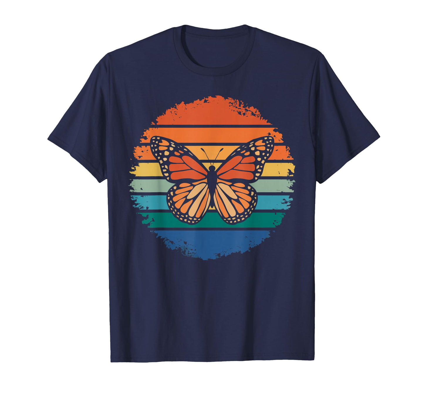 Cute Butterflies Animal Lover Retro Vintage Monarch Butterfly T-Shirt for Men, Women, Kids - Black, Small, Short Sleeve