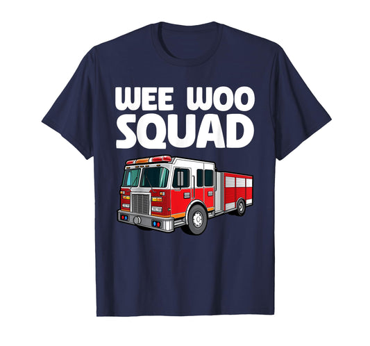 Funny Firefighter Art For Men Women Kids Fire Truck Fireman T-Shirt