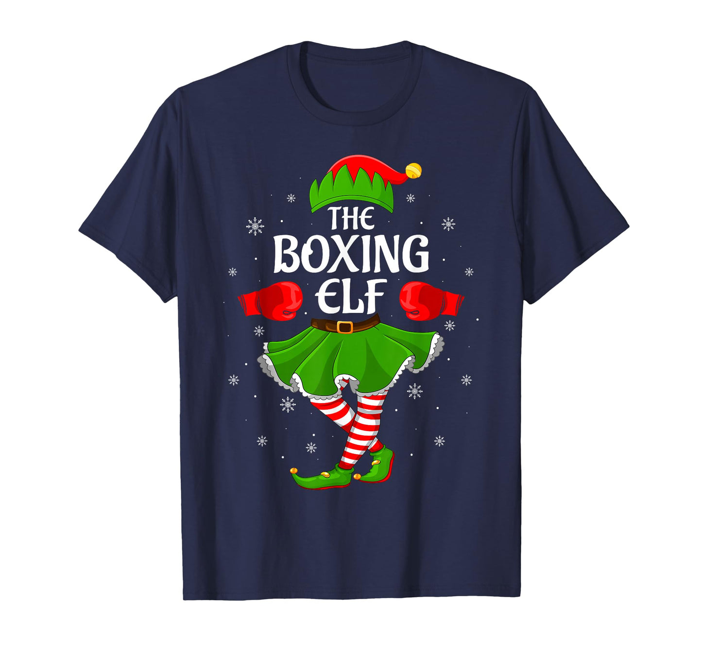 Boxing Elf Christmas Family Girls Women Elf Squad Xmas T-Shirt