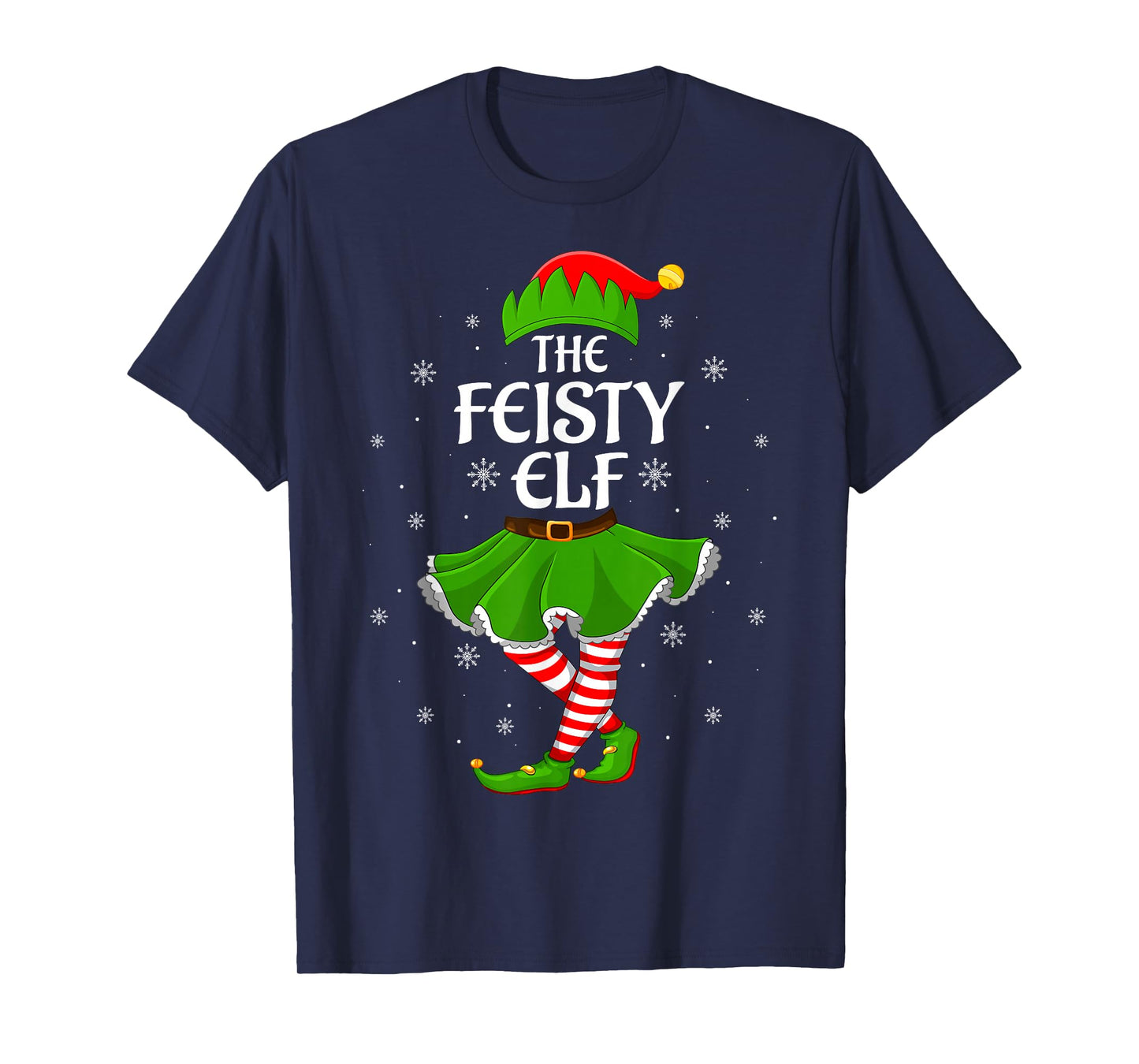 Feisty Elf Christmas Family Girls Women Elf Squad Xmas T-Shirt