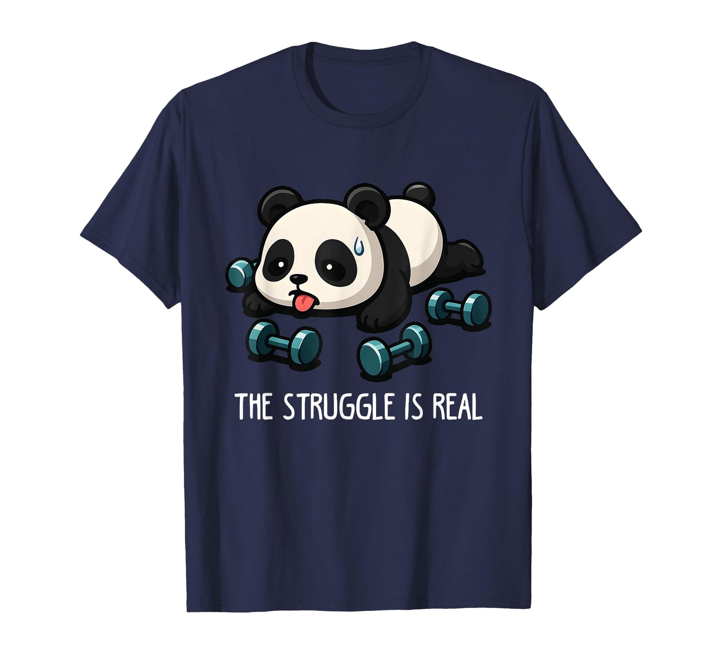 Funny Cute Baby Panda Workout Gym Fitness Weightlifting Gift T-Shirt