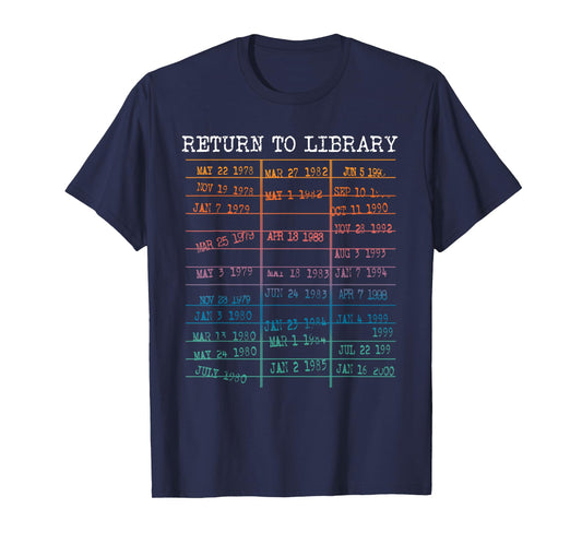 Return To Library Card - Book Due Date Bookish Reading T-Shirt