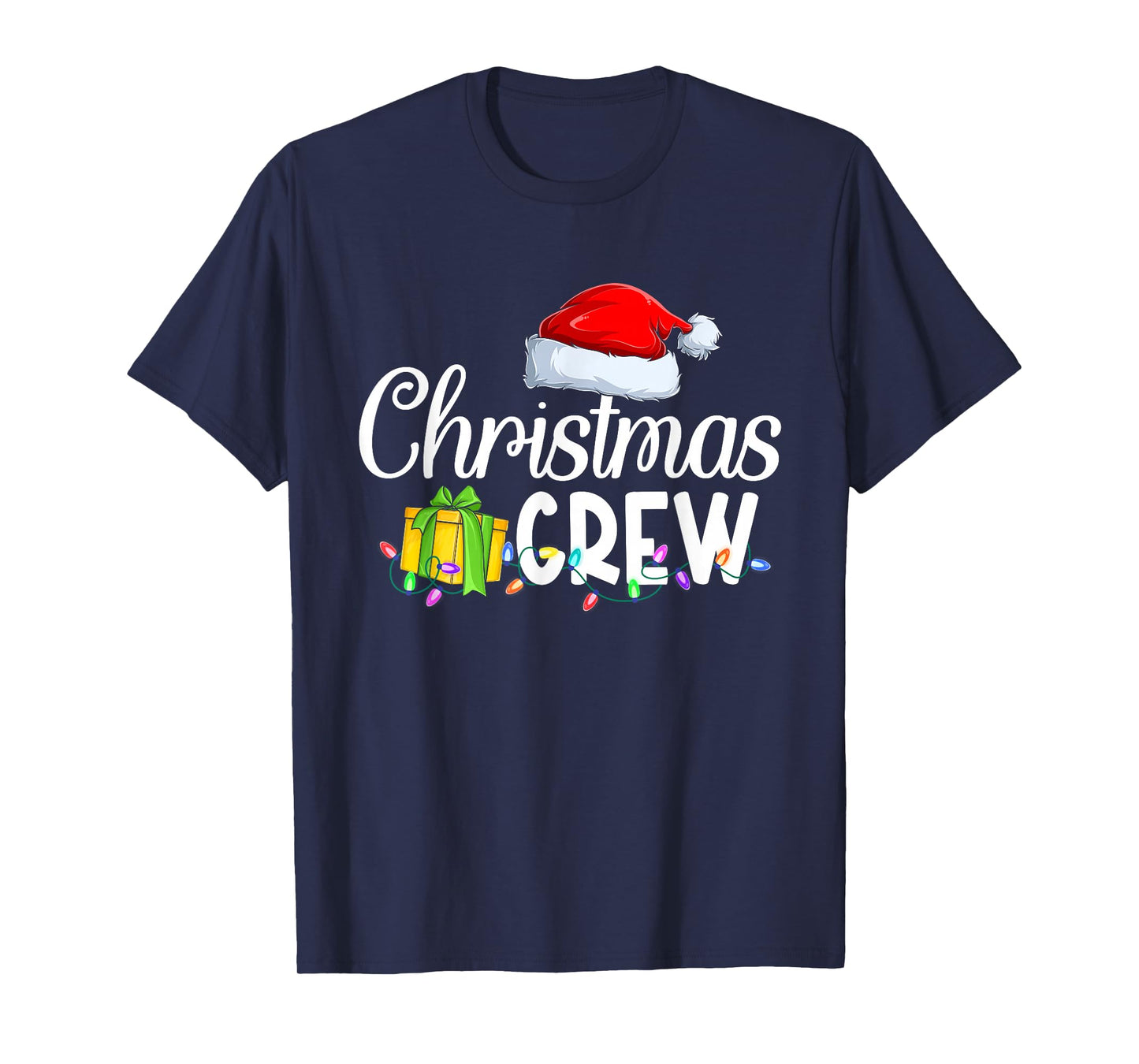 Merry Christmas Crew Xmas Lights Family Matching Pajamas T-Shirt