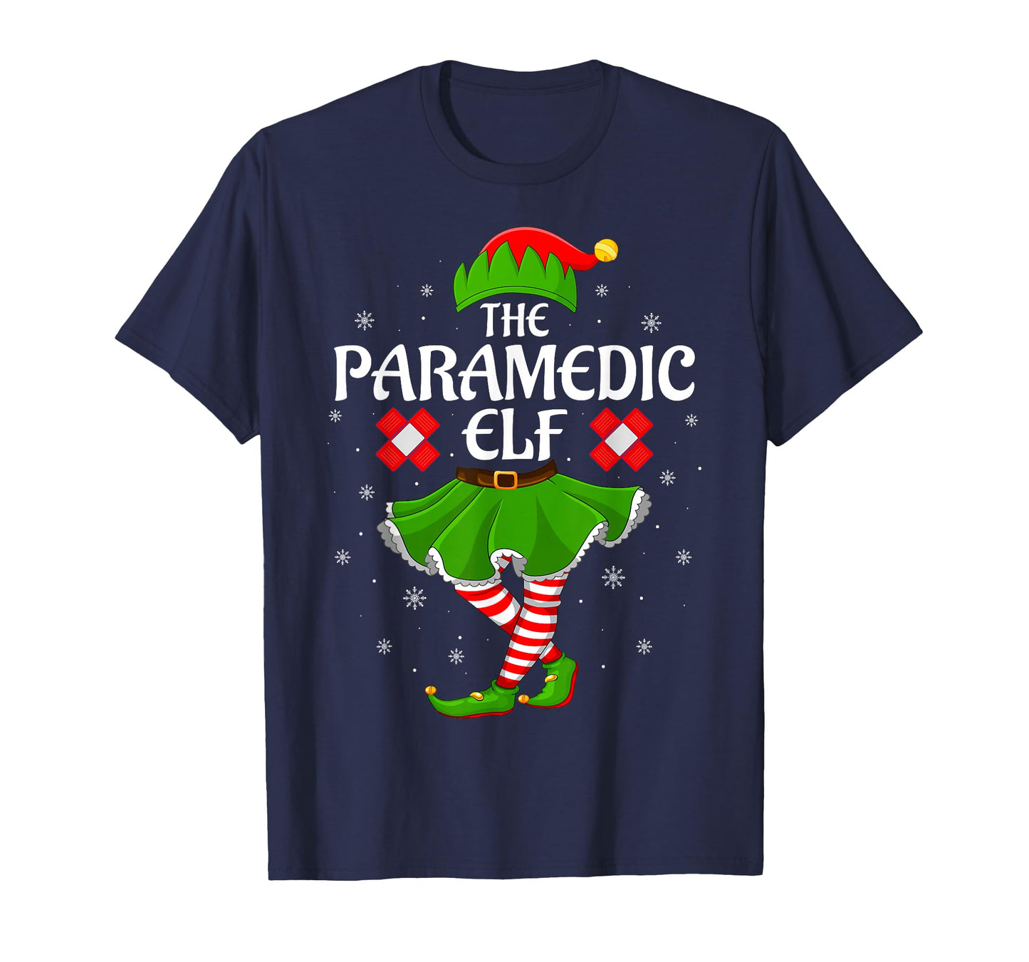 Paramedic Elf Christmas Family Girls Women Elf Squad Xmas T-Shirt