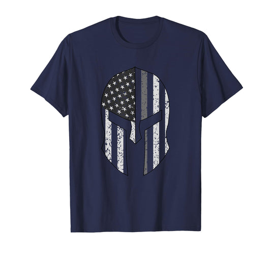 American Flag Warrior Helmet Corrections Officer T-Shirt T-Shirt