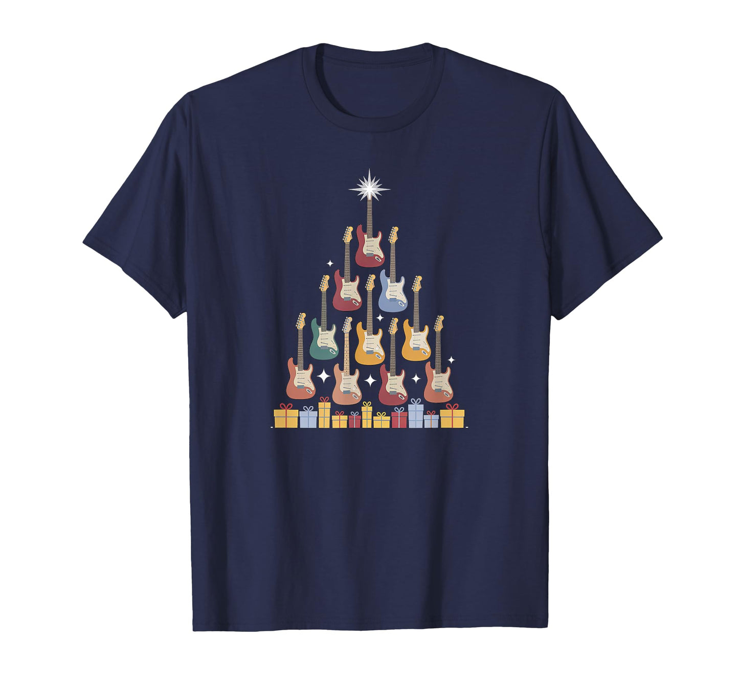 Christmas Guitar Christmastree Tree Made Out of Guitars T-Shirt