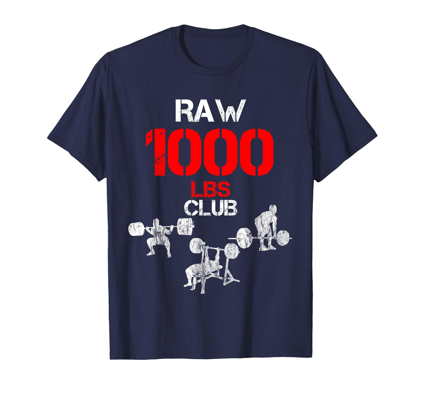 Gym Training FH 1000 Pound Club Member T-Shirt - Men's Adult Unisex Black Cotton Polyester Modern Lightweight Classic Fit Crew Neck Short Sleeve T-Shirt