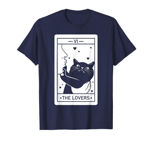 The Lovers Cat Humor Tarot Card Halloween Black Cats Lover T-Shirt