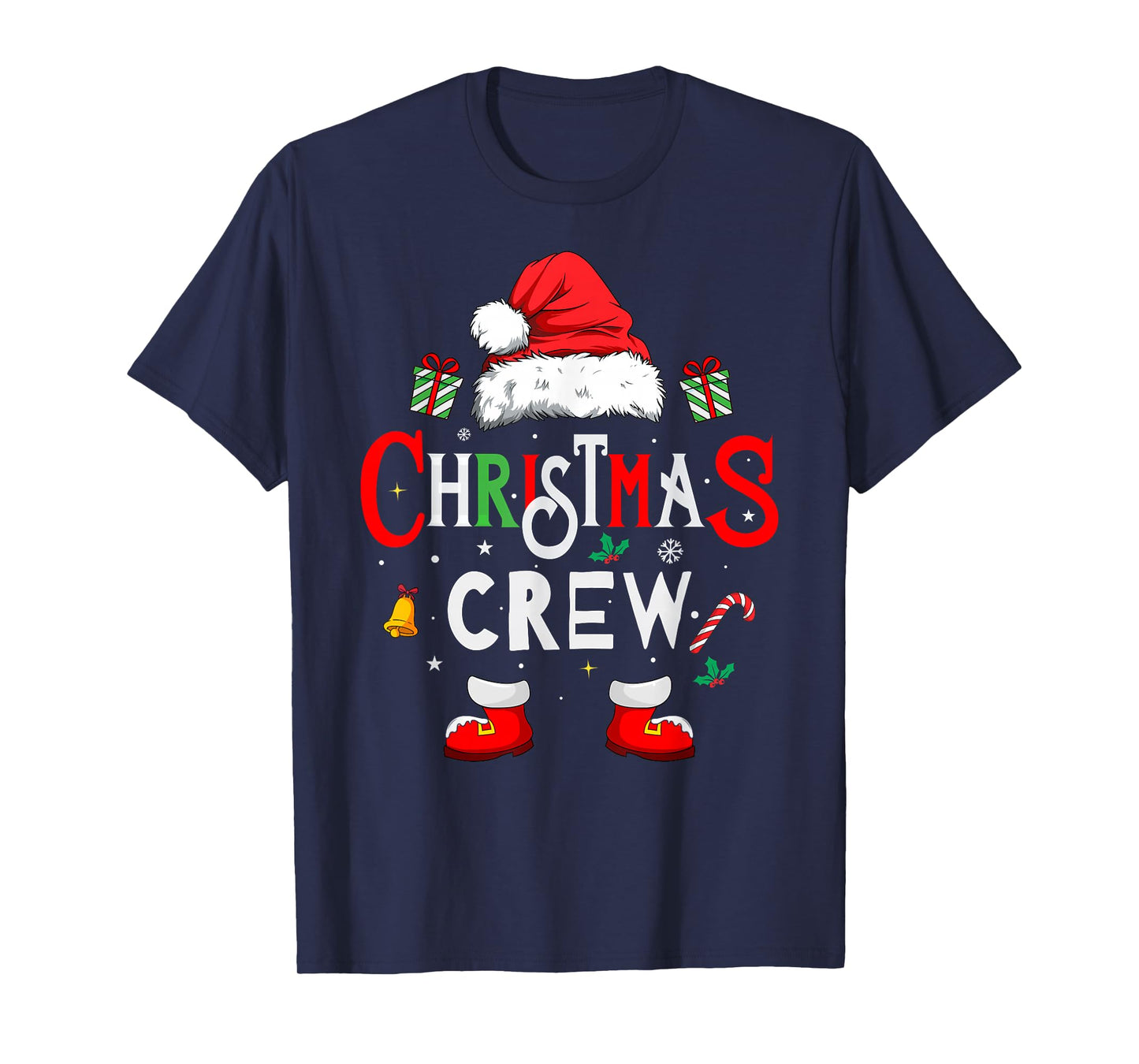 Christmas Crew Pajamas Matching Family Santa Squad Xmas T-Shirt
