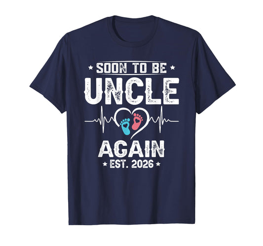 Soon To Be Uncle again est. 2026 New Dad Fathers Day T-Shirt