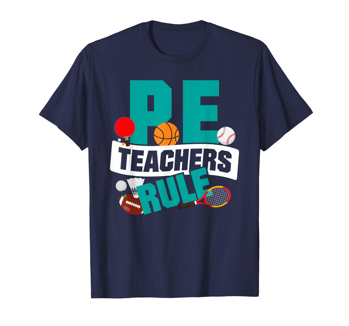 P.E. Teachers Rule graphic Funny School Gym Class T-Shirt