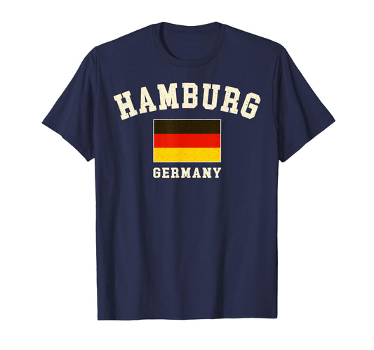 Vintage Hamburg Germany German Flag Souvenir Retro Graphic T-Shirt