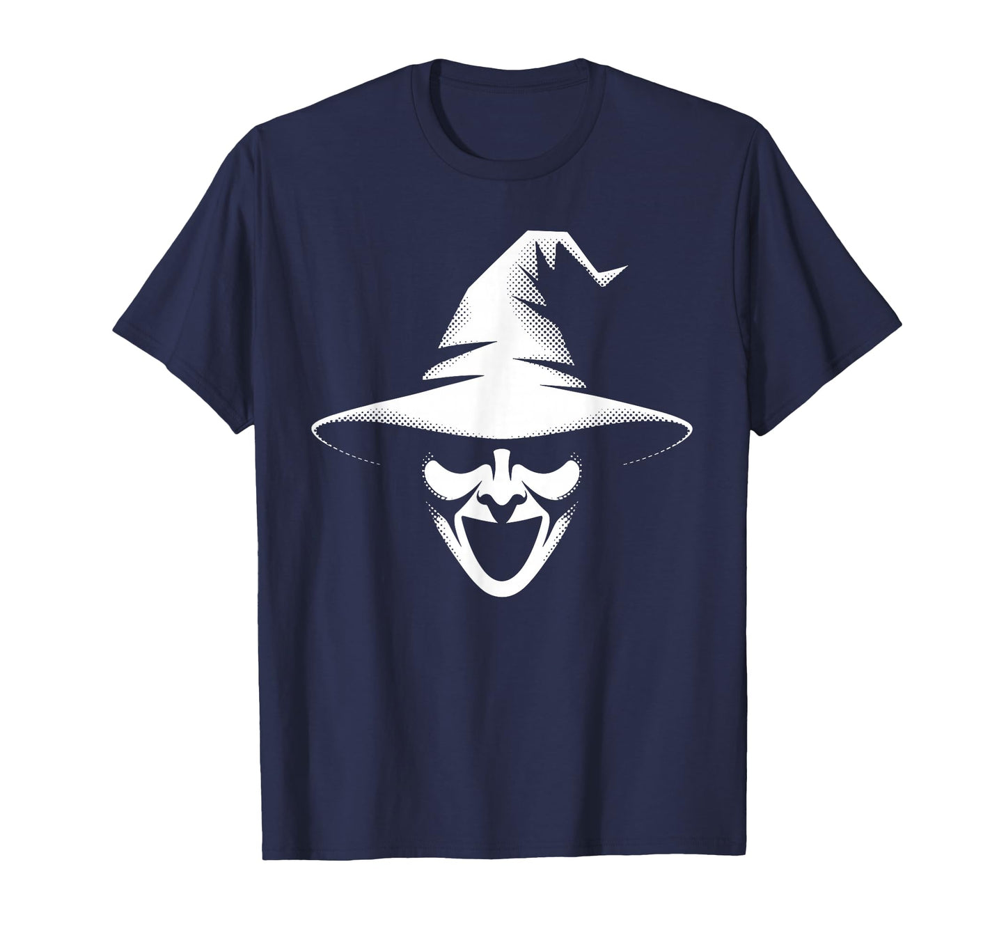 Creepy Witch Face Hat Halloween Party Spooky Costume T-Shirt