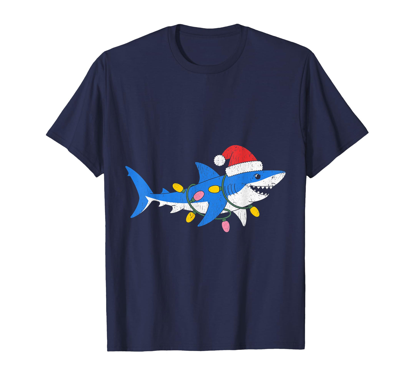 Funny Shark Santa Hat Christmas T-Shirt