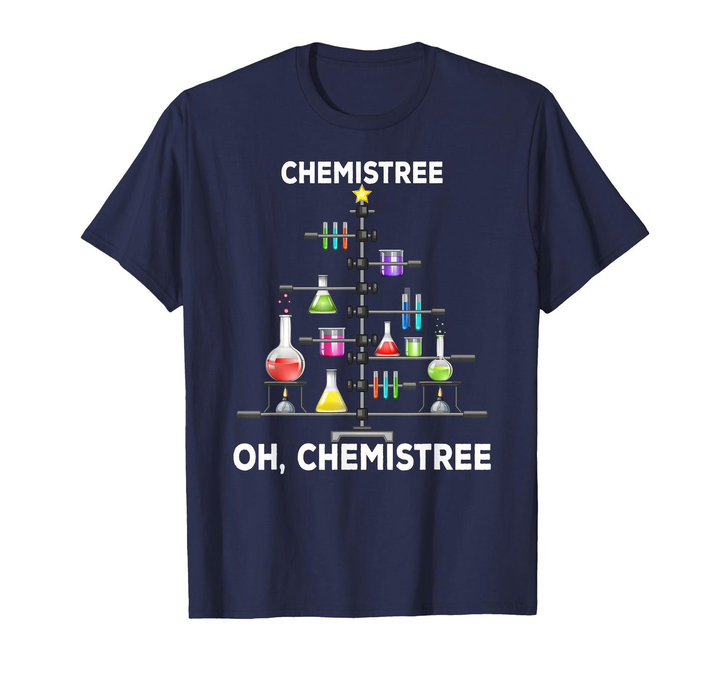 Oh Chemistree Funny Christmas Tree Pajamas Chemistry Science T-Shirt
