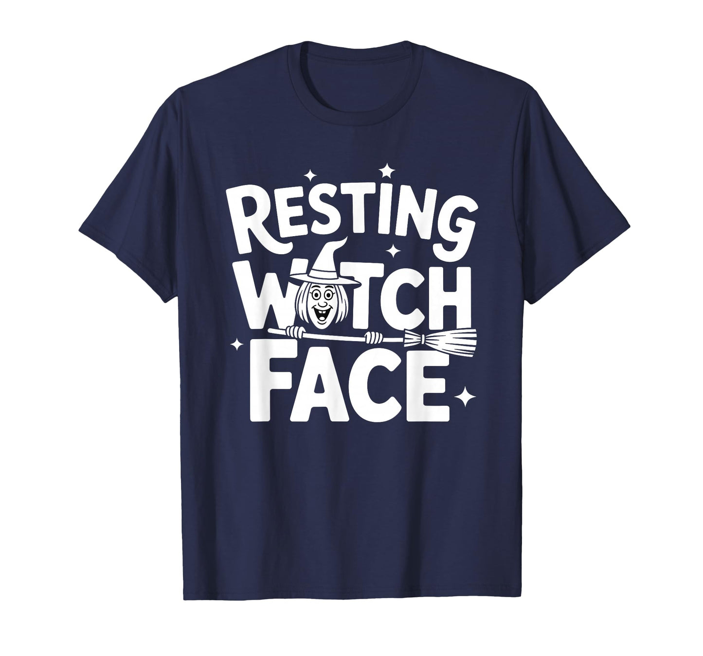 Funny Halloween Pun Witches Wicca Wiccan Resting Witch Face T-Shirt