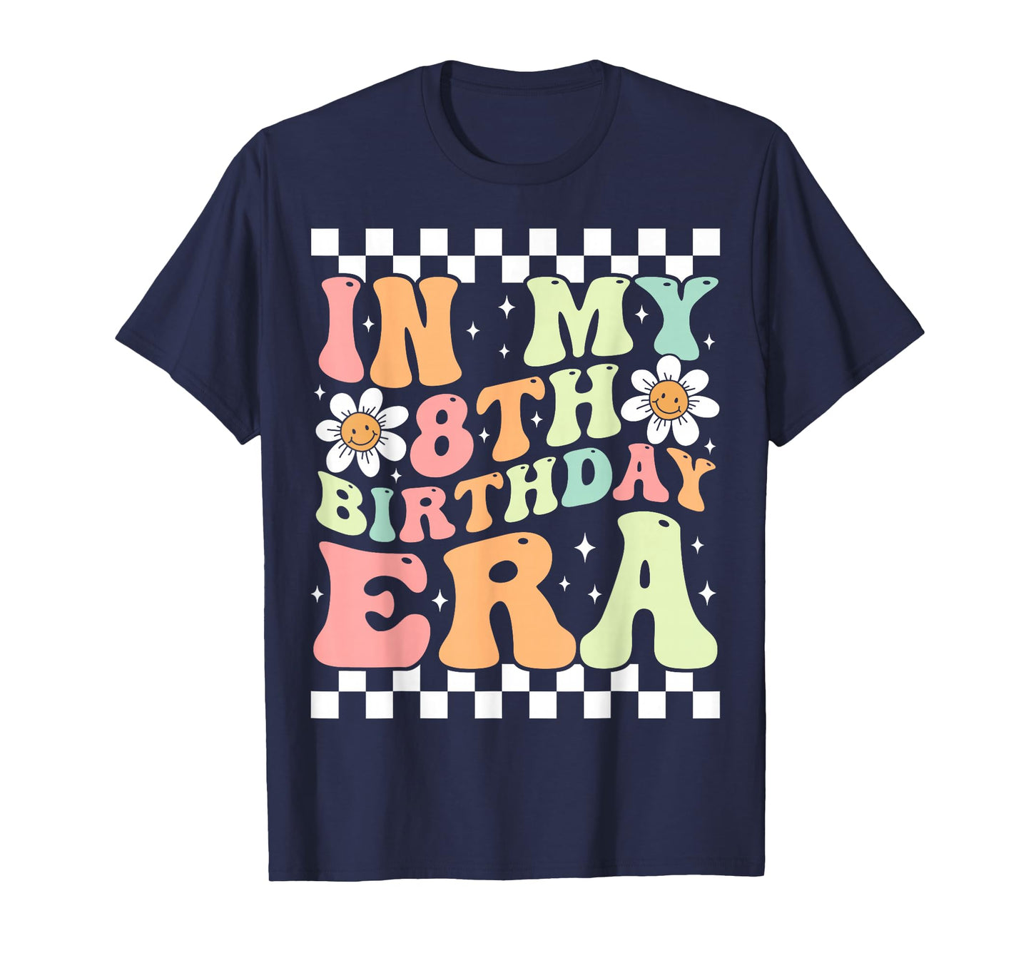 In My 8th Birthday Era Cute Daisy Groovy 8th Birthday Party T-Shirt