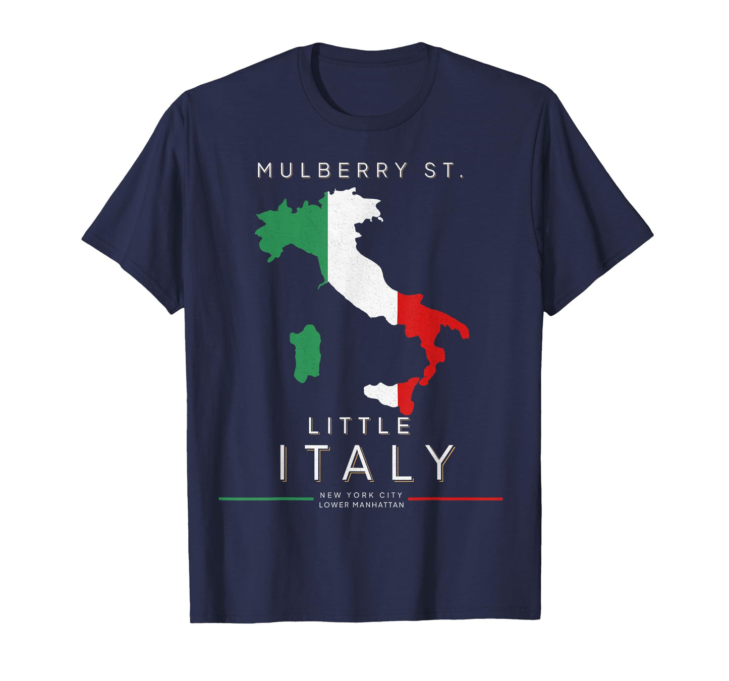 Little Italy New York Italian Map Vintage Souvenir T-Shirt