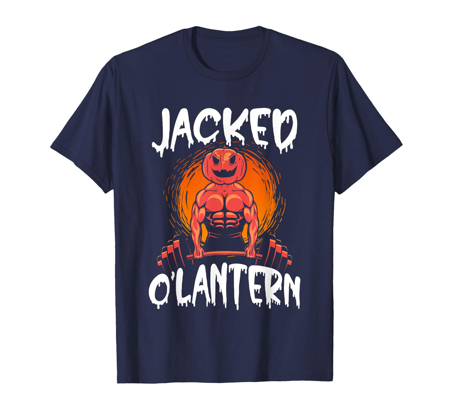Jacked O Lantern Halloween Weightlifting Muscle Workout T-Shirt