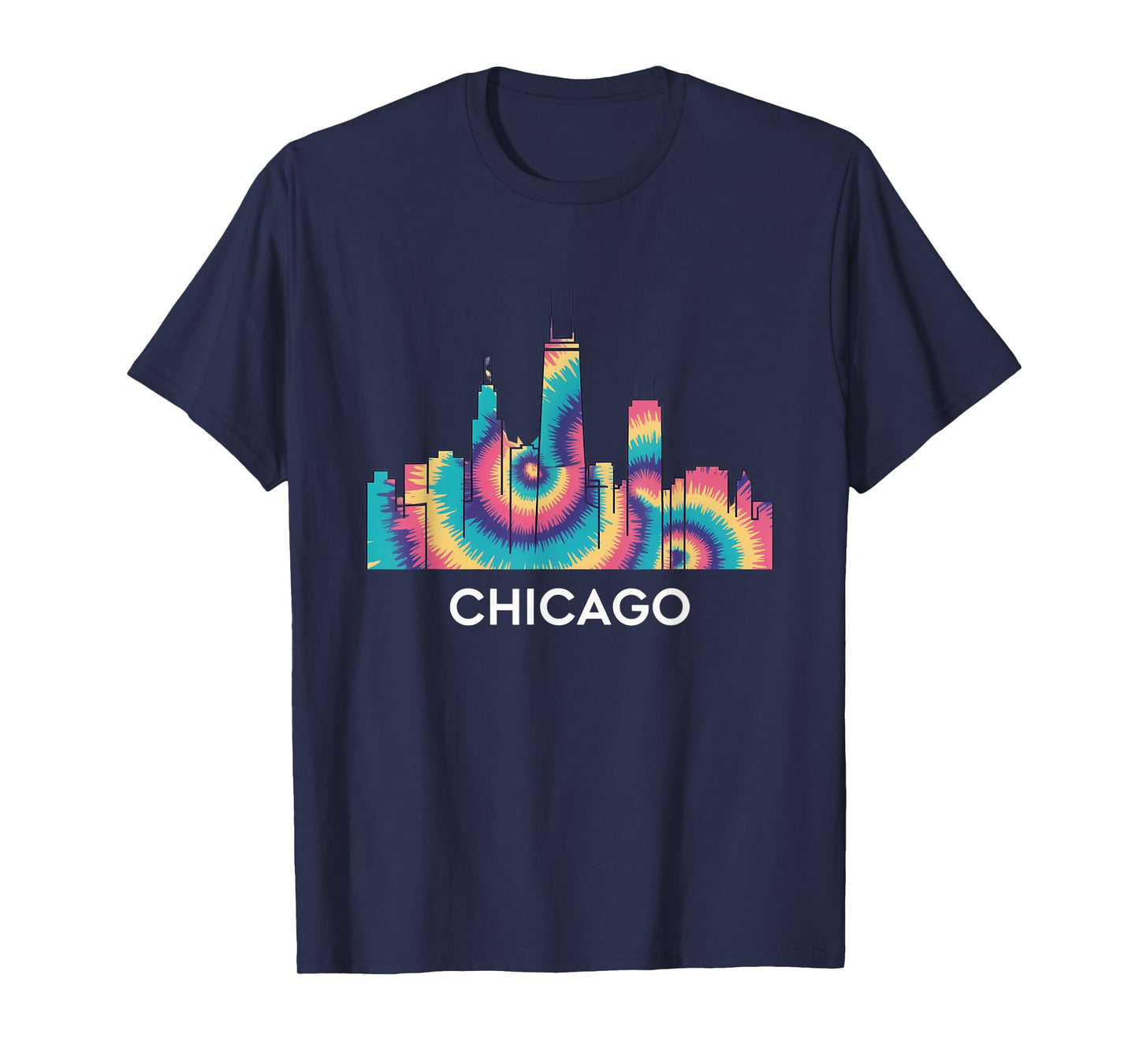 I Love Chicago Skyline Chicago City Tie Dye Chicago Souvenir T-Shirt