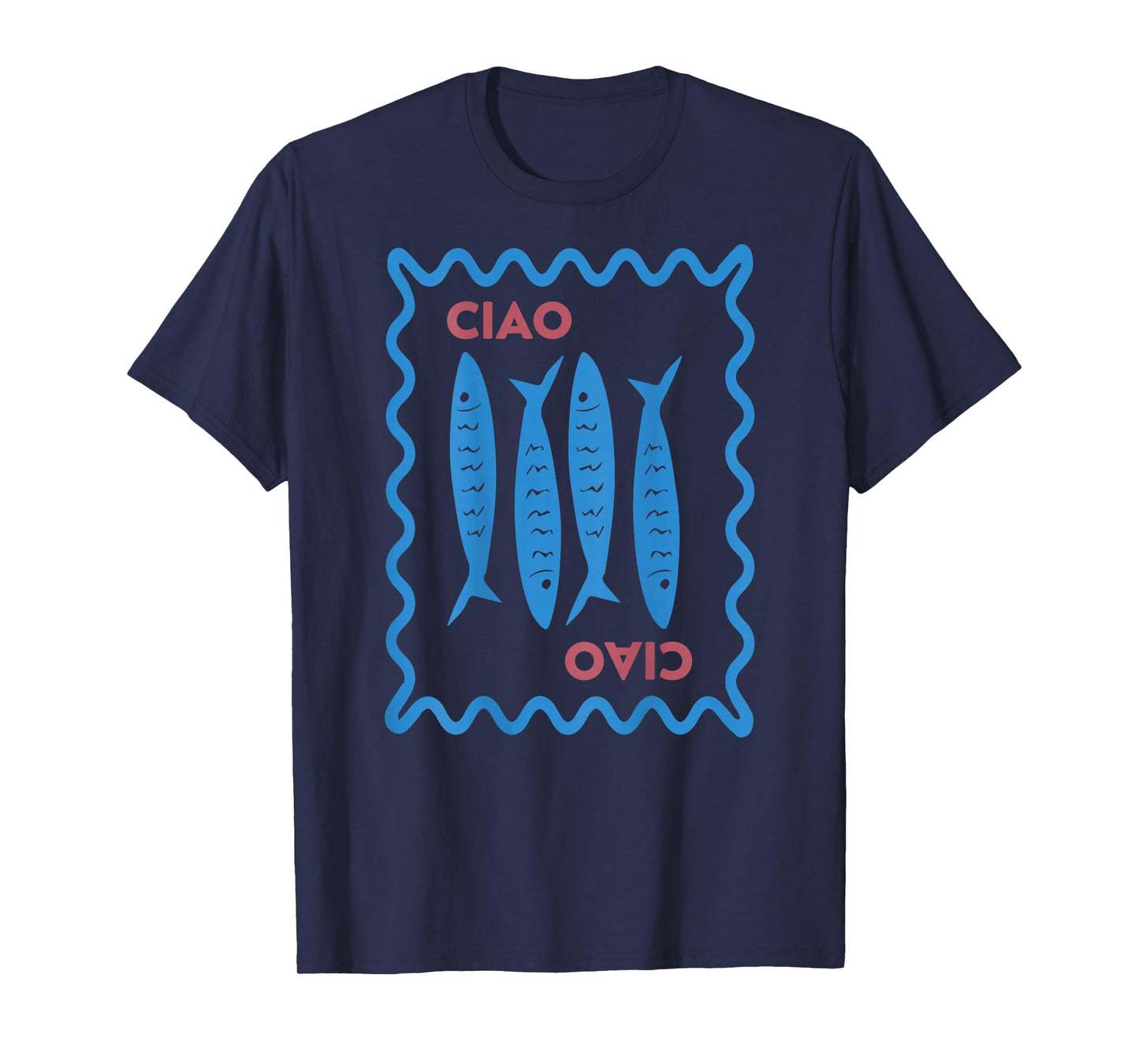 vintage Italian ciao sardine chinoiserie , ciao Summer vibe T-Shirt