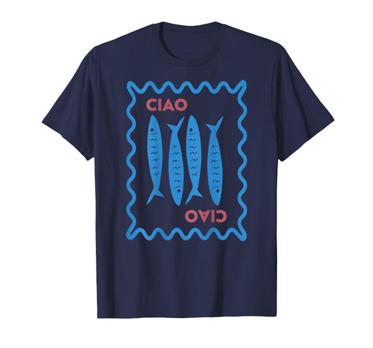 vintage Italian ciao sardine chinoiserie , ciao Summer vibe T-Shirt