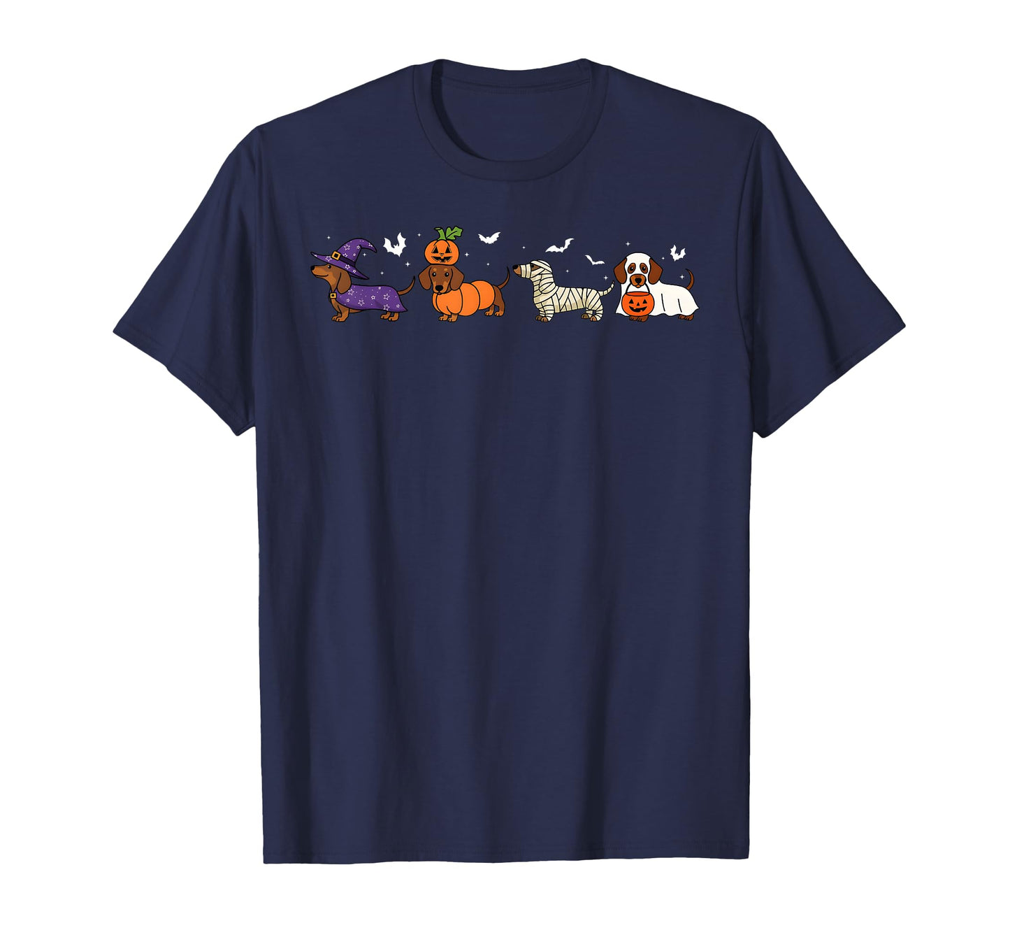 Dachshund Halloween Wiener Dog Pumpkin Weenie Witch T-Shirt