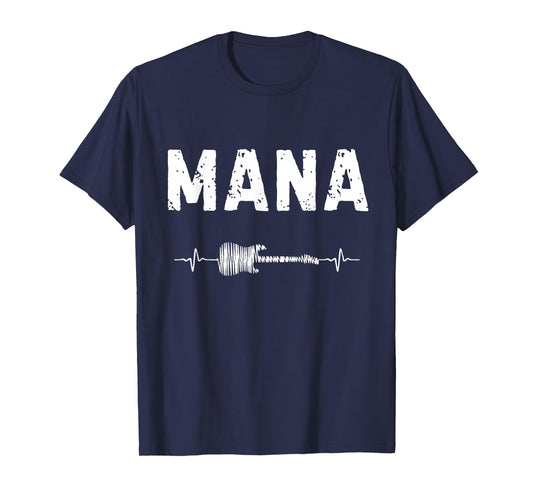Mana Guitar Heartbeat Music Guitarist Retro Vintage T-Shirt