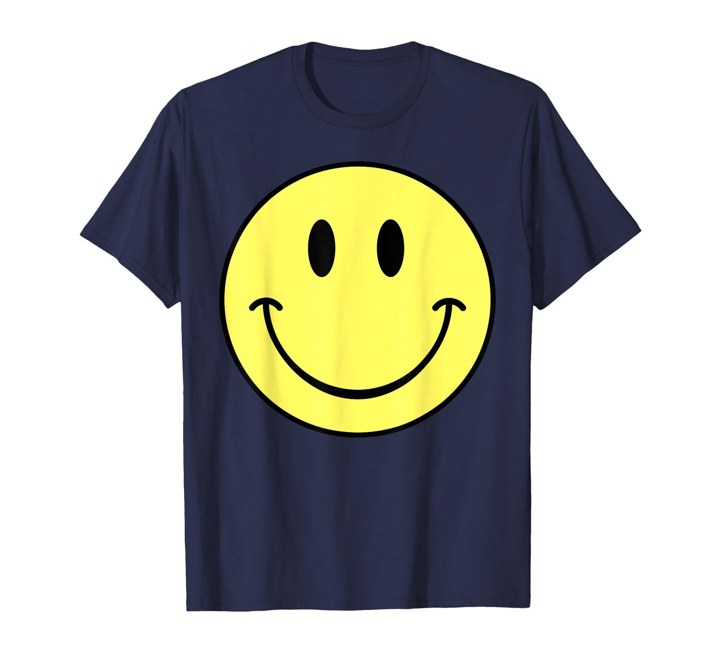 70s Yellow Smile Face Happy Cute Smiling Face Funny Retro T-Shirt