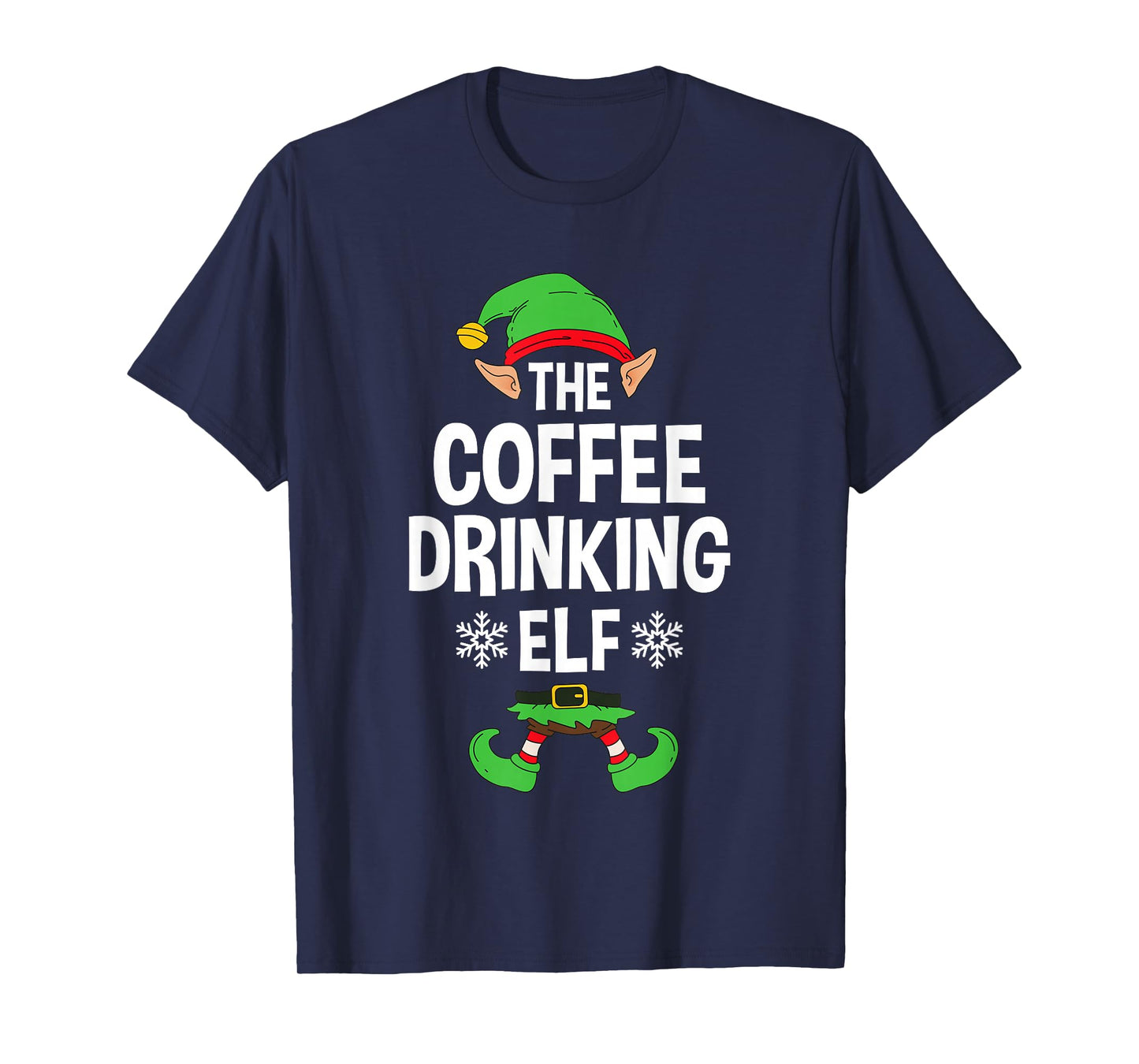 The Coffee Drinking Elf Party Family Group Matching X-Mas T-Shirt