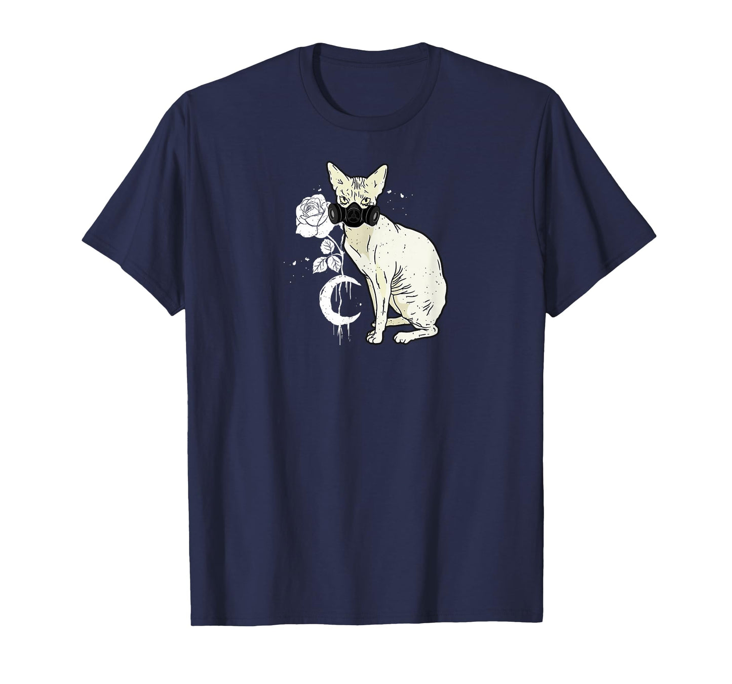 Occult Moon Rose Witchcraft Witch Sphynx Cat Cyber Gothic T-Shirt