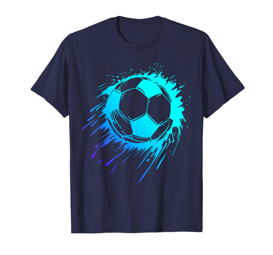 Blue Soccer Ball Soccer Player Mens Soccer Boys Soccer T-Shirt