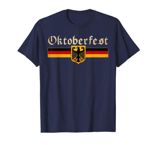 Vintage Oktoberfest German Flag Bavarian Drinking Festival T-Shirt