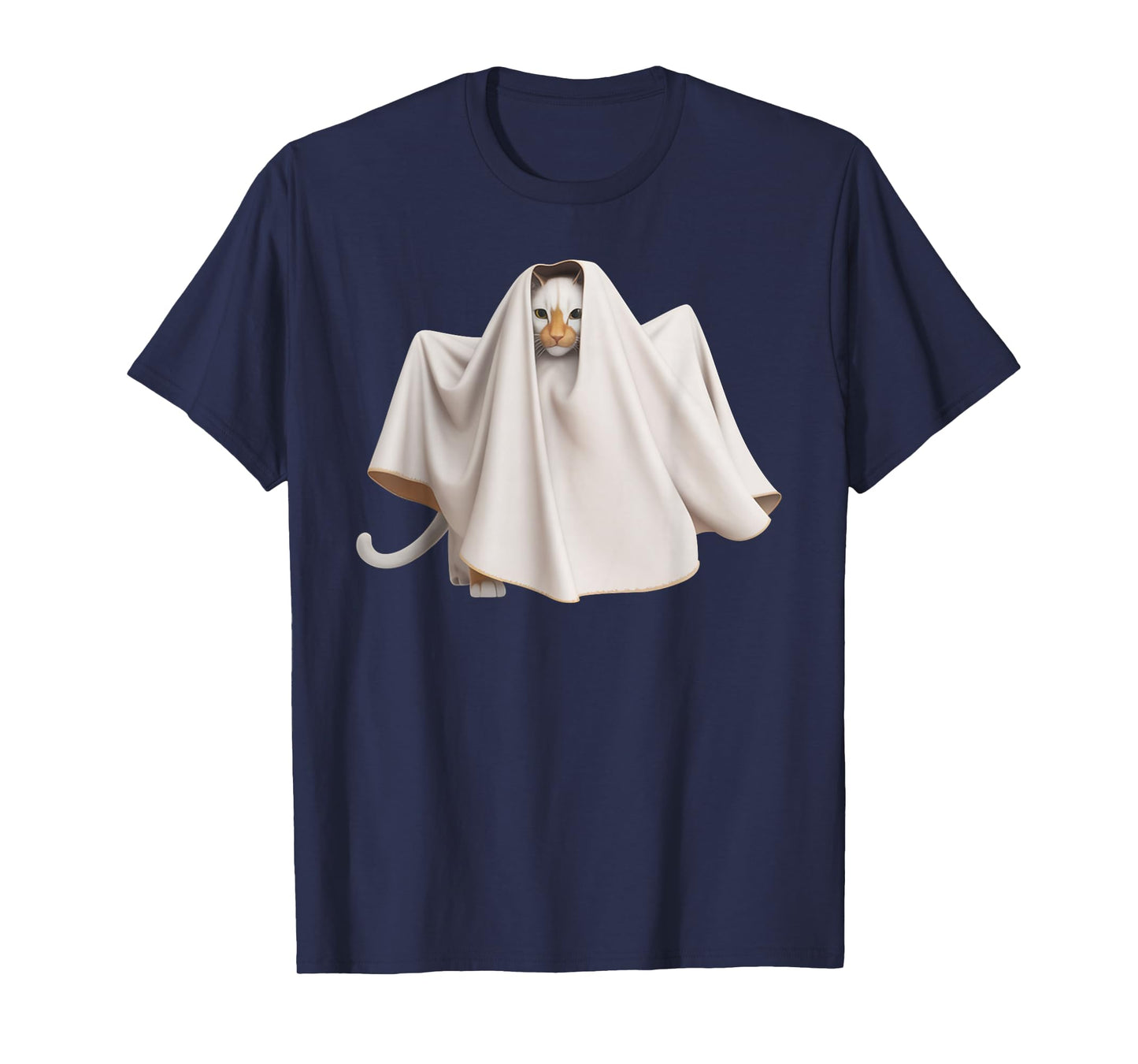 Ghost Cat Meme Funny Halloween Men Women Kids T-Shirt