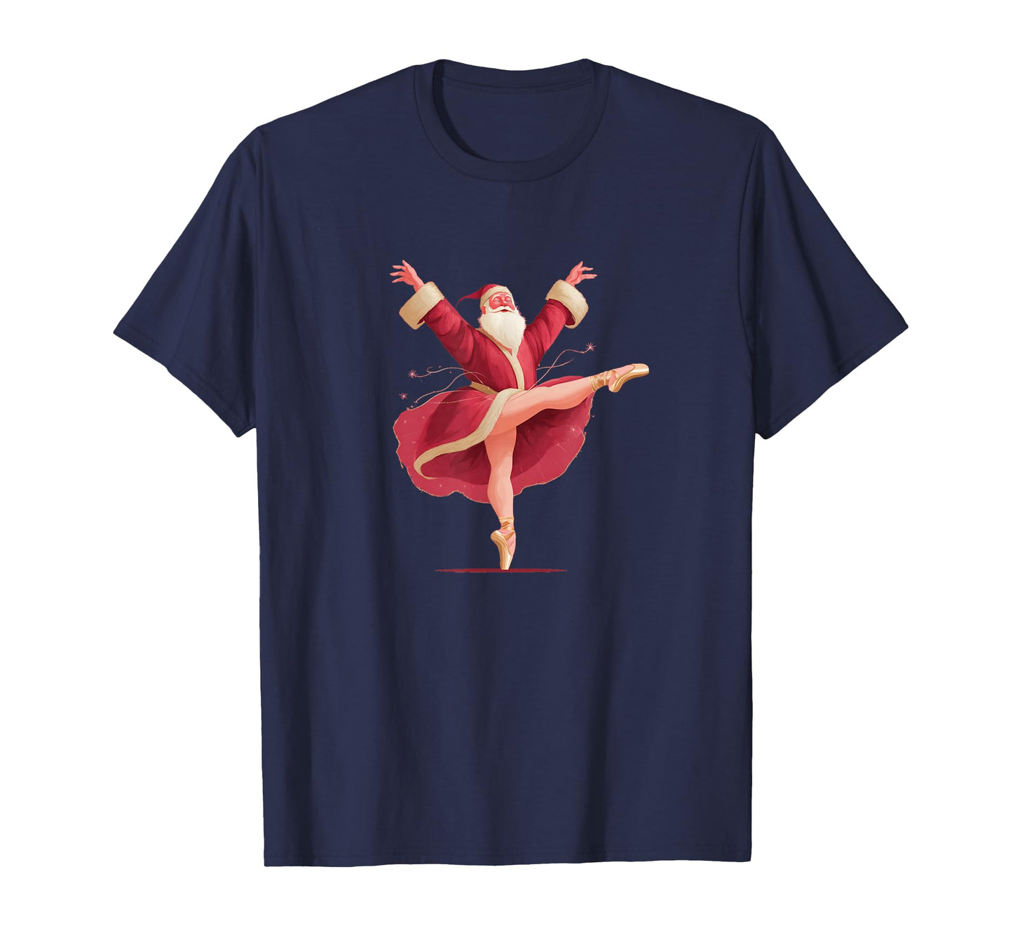 Beautiful Santa Dancer in Ballerina Style T-Shirt
