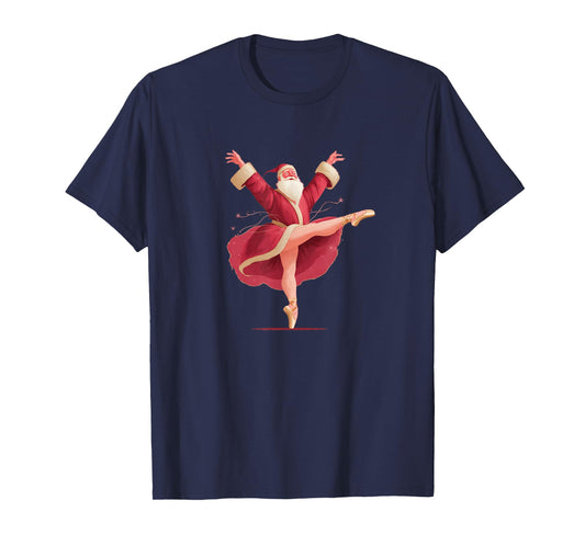 Beautiful Santa Dancer in Ballerina Style T-Shirt