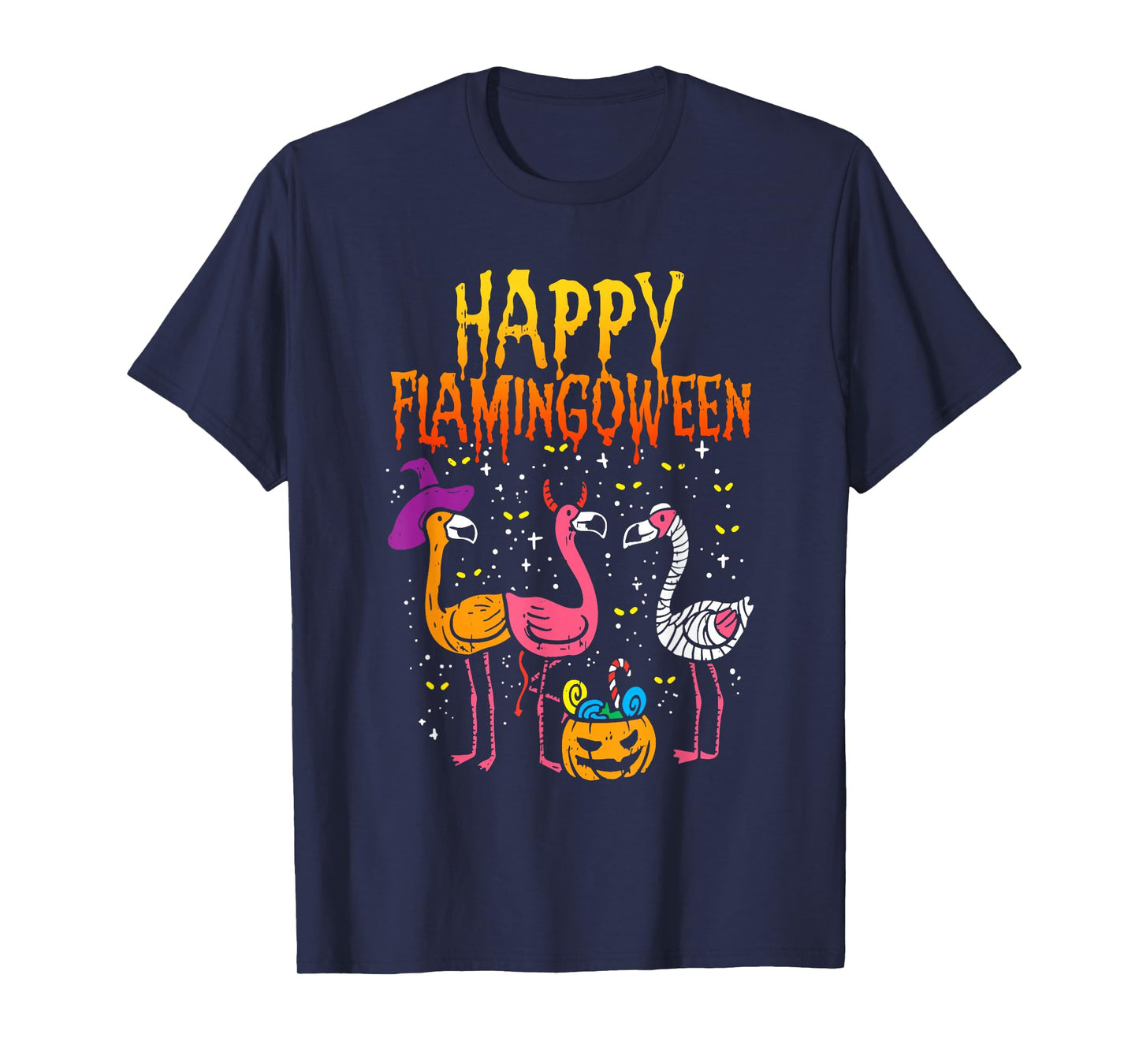 Happy Flamingoween Halloween T-Shirt