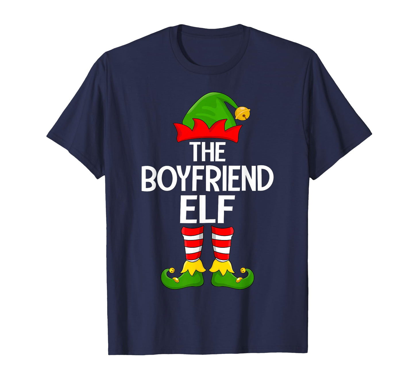 Boyfriend Elf Xmas Matching Family Elf Squad Christmas T-Shirt