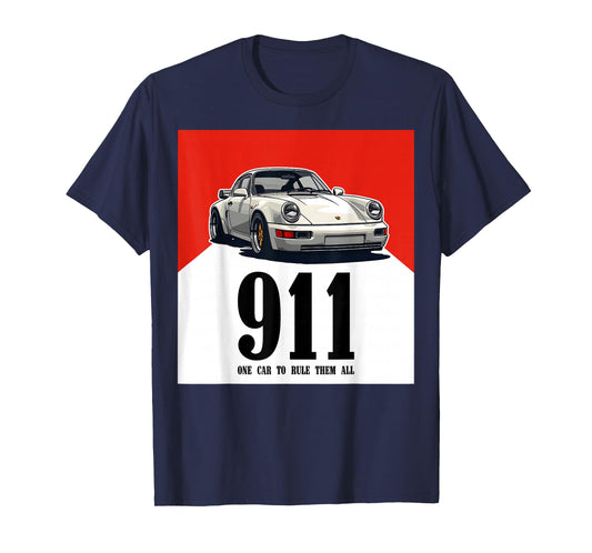 Retro 911 Red Vintage 964 turbo car classic automotive track T-Shirt