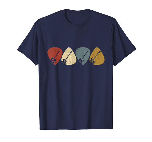Guitarist, musician Guitar Pick T-Shirt - Unisex-Adults - Black - Small - Short Sleeve - Crew Collar - Modern - Retro - Vintage Design