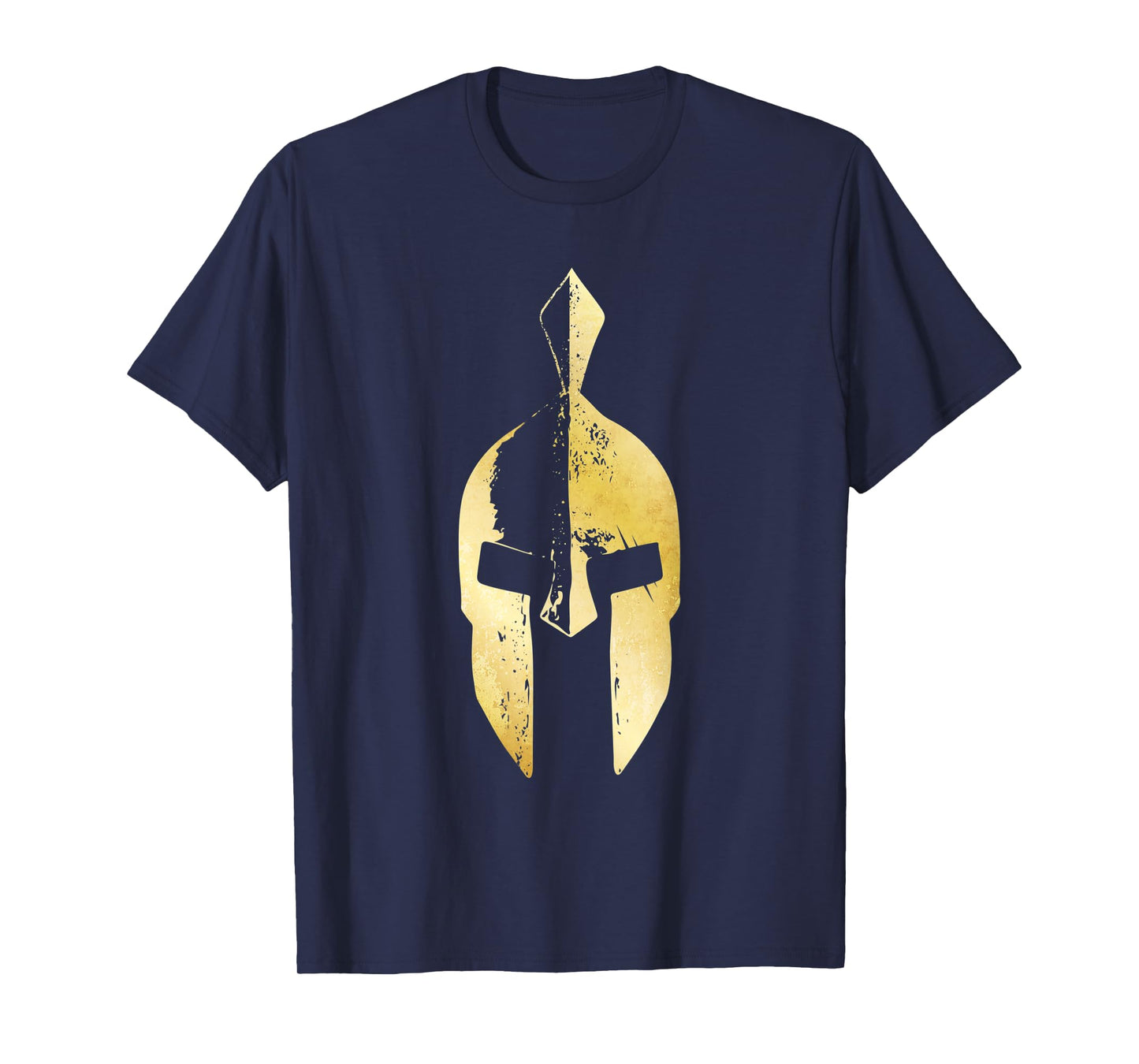 Spartan Gold Helmet Gym Sparta Gladiator Symbol T-Shirt