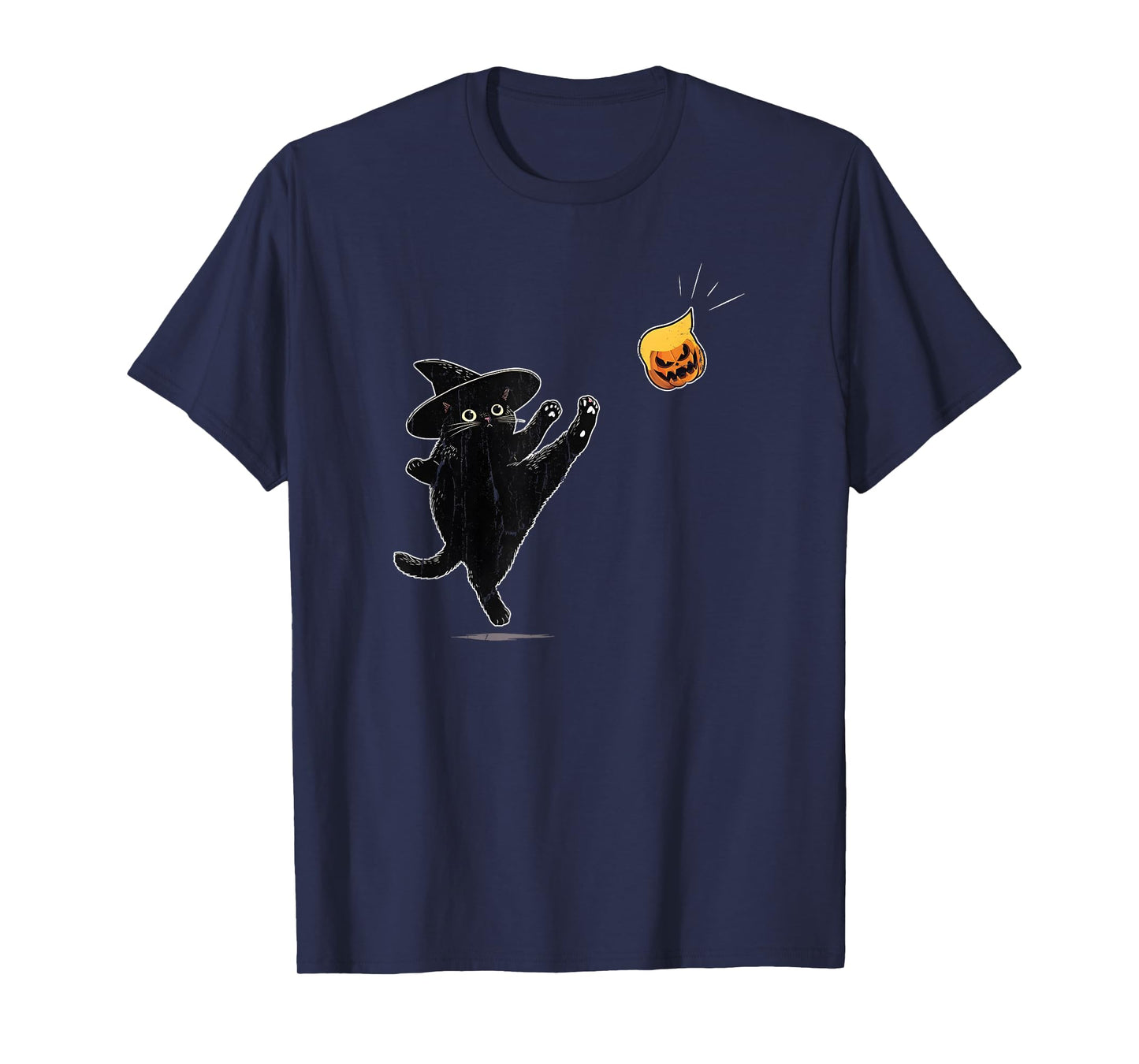 Black Cat Halloween, Cat Witch Doodle T-Shirt