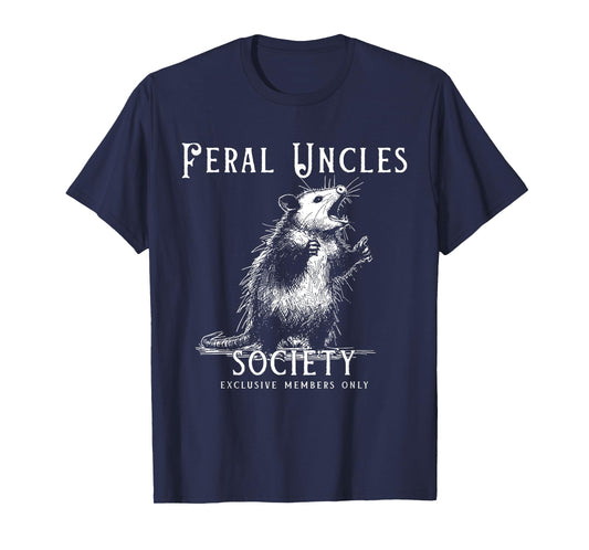 Retro Feral Uncle Society Funny Opossum Lovers Fathers Day T-Shirt